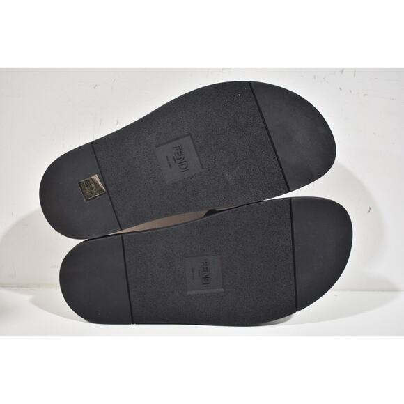 Fendi Mens Baguette Rubber Blue Black Logo Flat Slide Sandal Flip Flop UK 8 US 9 - Picture 12 of 12